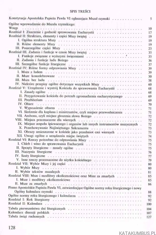 Wprowadzenie do Mszału Rzymskiego. RED. KS. KAZIMIERZ DYNARSKI SAC