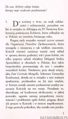 List Ojca świętego Jana Pawła II do kobiet. JAN PAWEŁ II