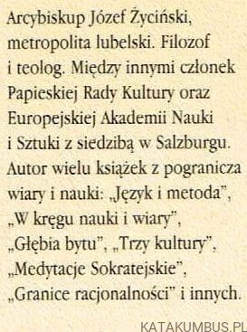 Na zachód od domu niewoli. ARCYBISKUP JÓŻEF ŻYCIŃSKI