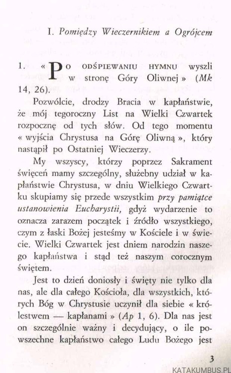 List Ojca Świętego Jana Pawła II do kapłanów na Wielki Czwartek 1987 roku. JAN PAWEŁ II2