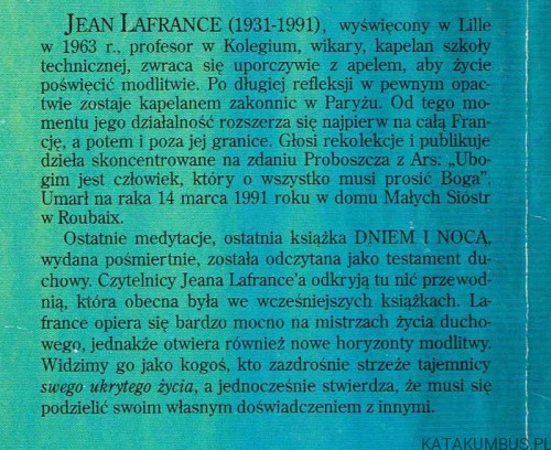 Dniem i nocą. JEAN LAFRANCE