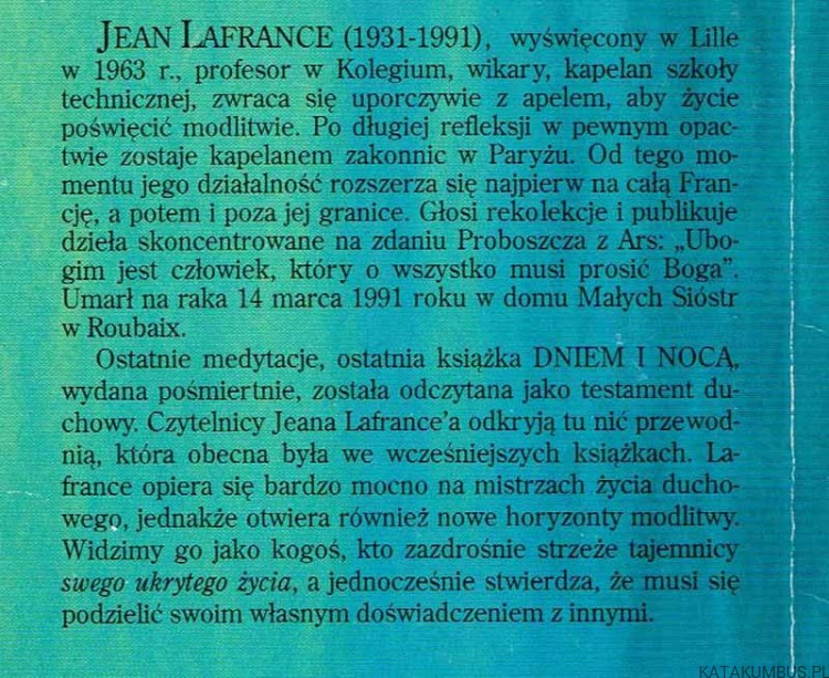 Dniem i nocą. JEAN LAFRANCE