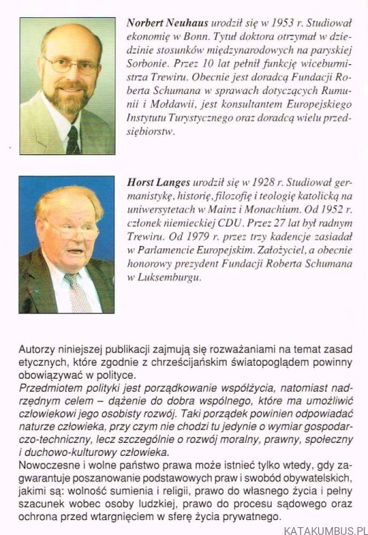 Wokół wartości chrześcijańskiej demokracji. NORBERT NEUHAUS, HORST LANGES