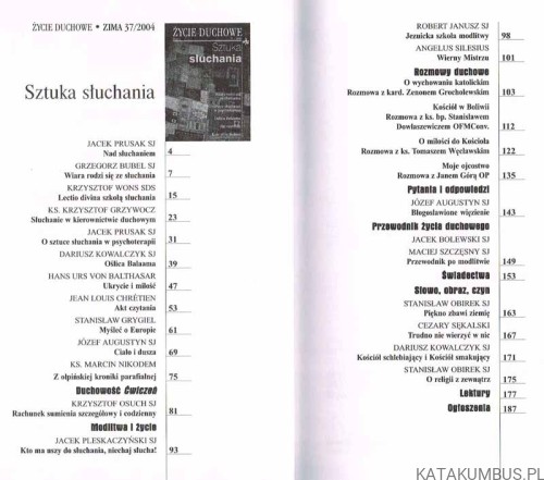 Sztuka słuchania. Życie duchowe Zima 37/2004