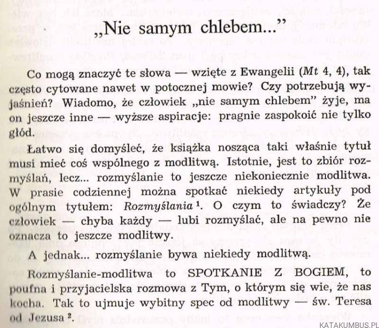 Nie samym chlebem... Ks. IGNACY ZIEMBICKI