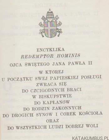 Redemptor Hominis. JAN PAWEŁ II
