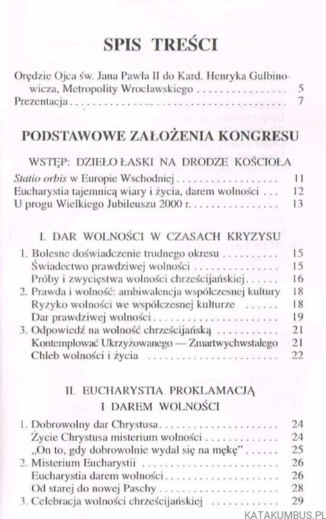 Eucharystia i wolność. PRACA ZBIOROWA