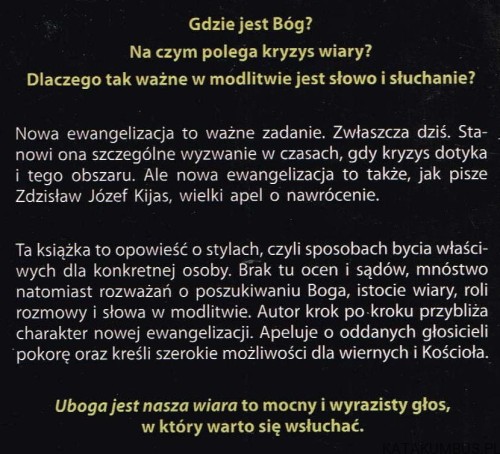 Uboga jest nasza wiara. ZDZISŁAW KIJAS OFMConv 2