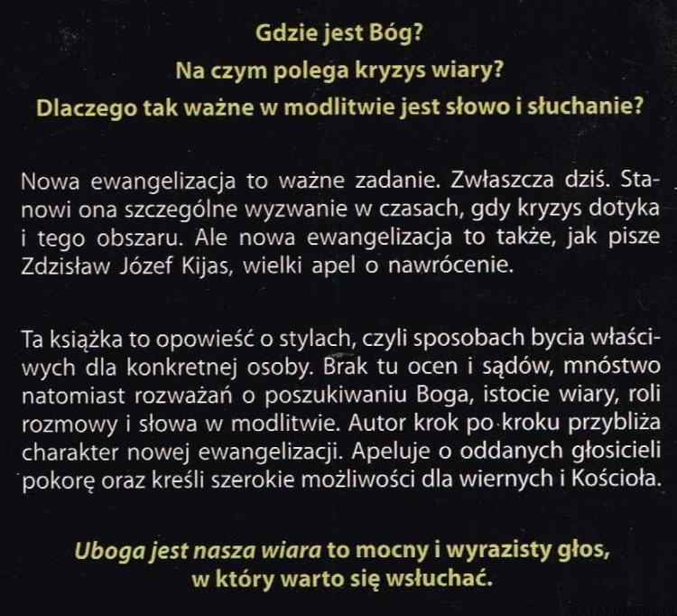 Uboga jest nasza wiara. ZDZISŁAW KIJAS OFMConv 2