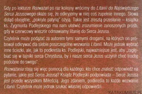 Litania do Najświętszego Serca Jezusowego. Ks. ZYGMUNT PODLEJSKI
