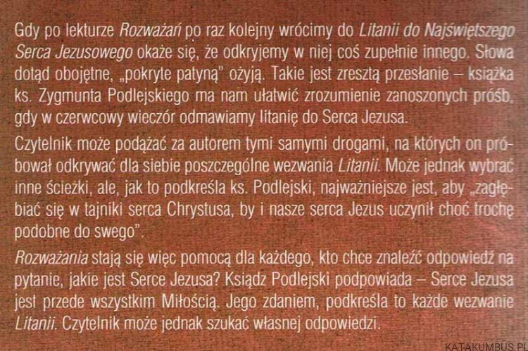 Litania do Najświętszego Serca Jezusowego. Ks. ZYGMUNT PODLEJSKI