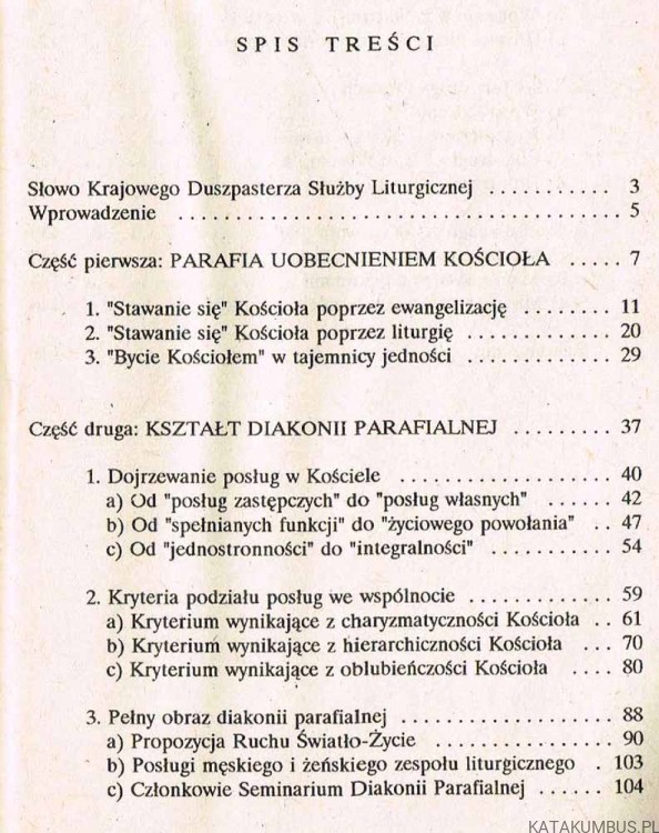Seminarium diakonii parafialnej. FORMACJA DIAKONIJNA