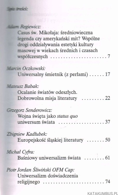 Od Starożytnego uniwersum do Unii Europejskiej. Red. ZBIGNIEW KADŁUBEK, ADAM REGIEWICZ