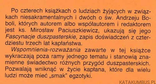 Fascynacje duszpasterskie. MIROSŁAW PACIUSZKIEWICZ SJ