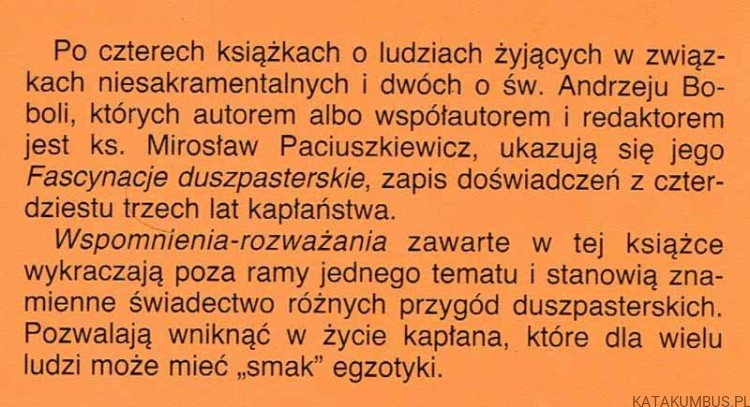 Fascynacje duszpasterskie. MIROSŁAW PACIUSZKIEWICZ SJ