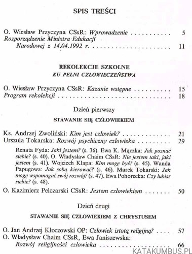 Rekolekcje dla młodzieży t. 4. red. WIESŁAW PRZYCZYNA