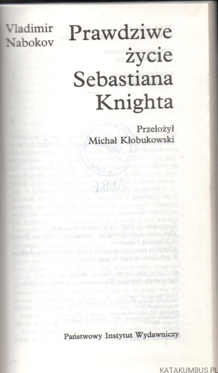 Prawdziwe życie Sebastiana Knighta. VLADIMIR NABOKOV