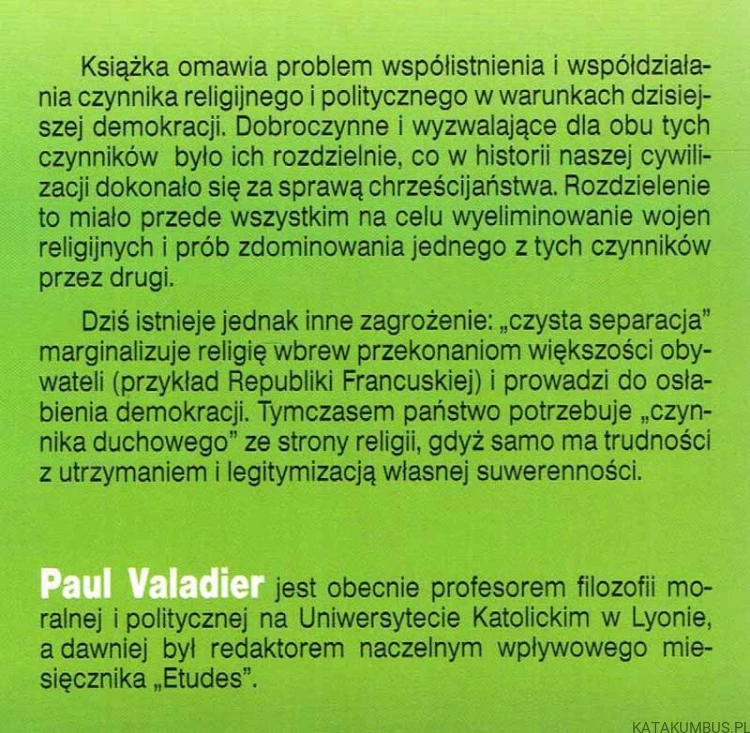 Nędza polityki i moc modlitwy. PAUL VALADIER