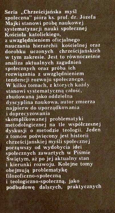 Etyka życia gospodarczego. Ks. JÓZEF MAJKA