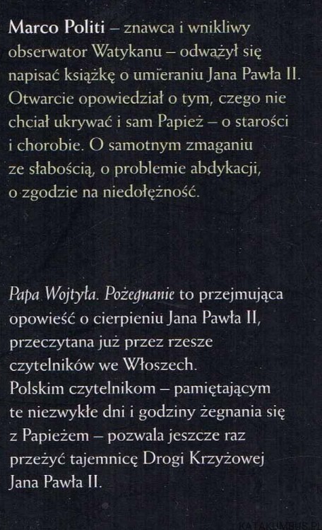 Papa Wojtyła Pożegnanie. MARCO POLITI