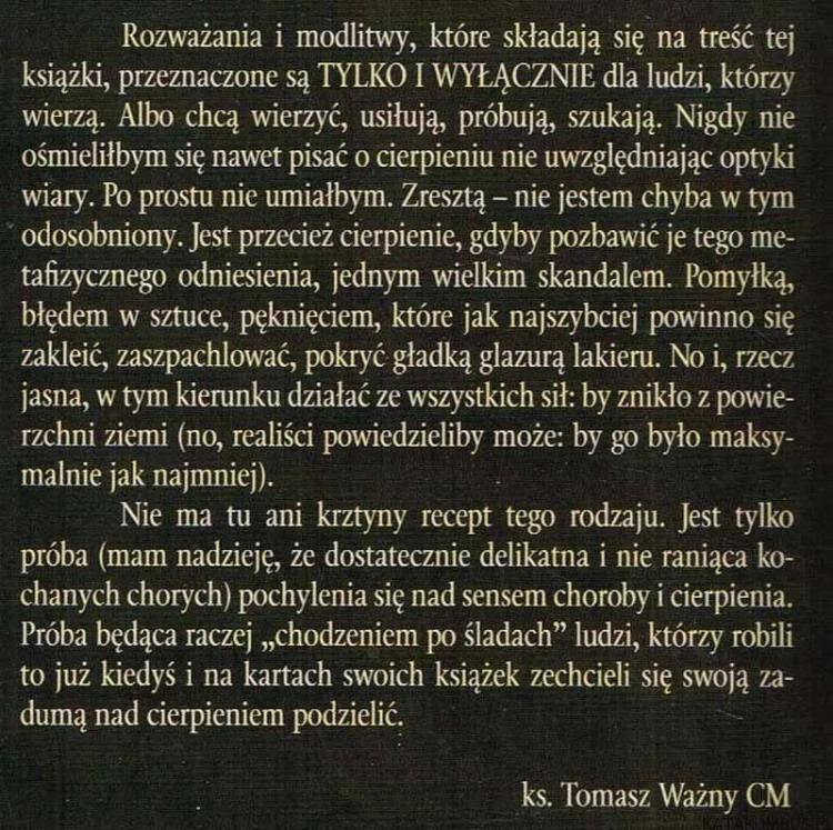 Oto choruje ten, którego kochasz. TOMASZ WAŻNY