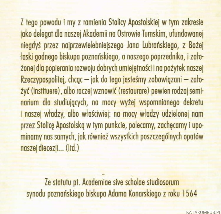 Dzieje Seminarium Duchownego w Poznaniu w latach 1564-1939. JÓZEF NOWACKI, LUDWIK PIECHNIK, WŁADYSŁAW HOZAKOWSKI