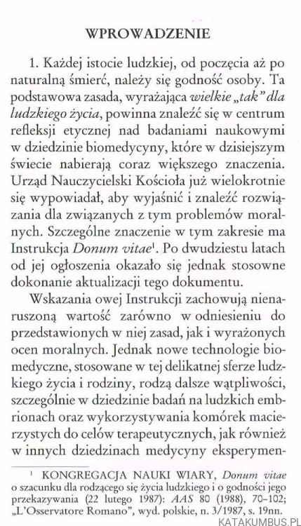 Instrukcja Dignitas personae dotycząca niektórych problemów bioetycznych
