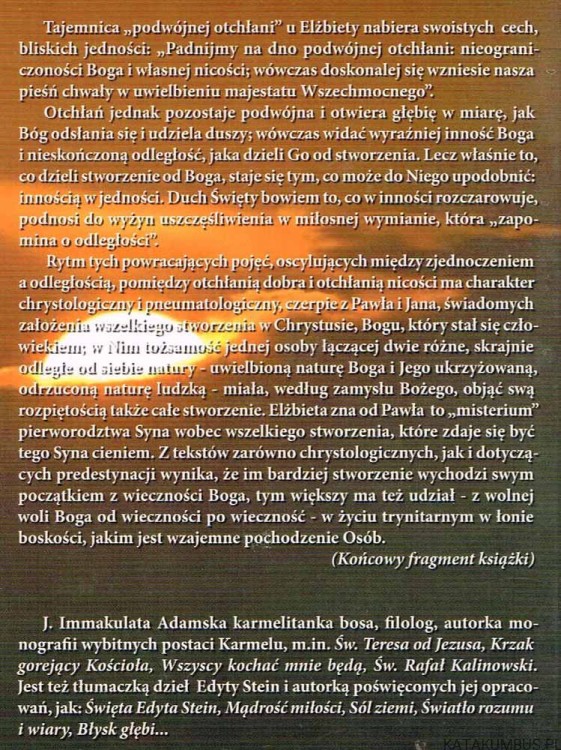 Tajemnica podwójnej otchłani. J. IMMAKULATA ADAMSKA OCD, EWA RYNIEWICZ