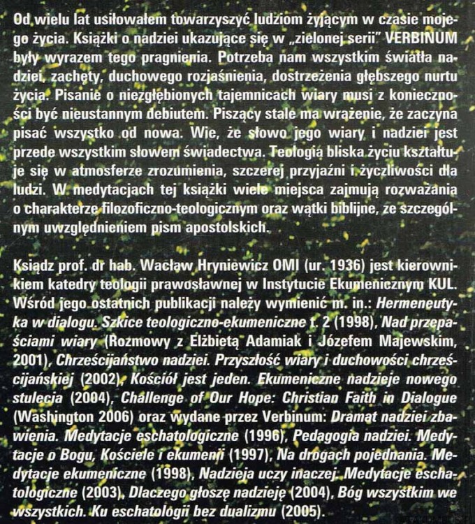 Teraz trwa nadzieja. WACŁAW HRYNIEWICZ OMI