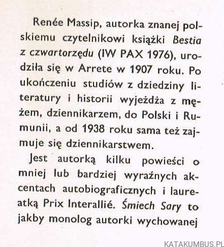 Śmiech Sary. RENEE MASSIP