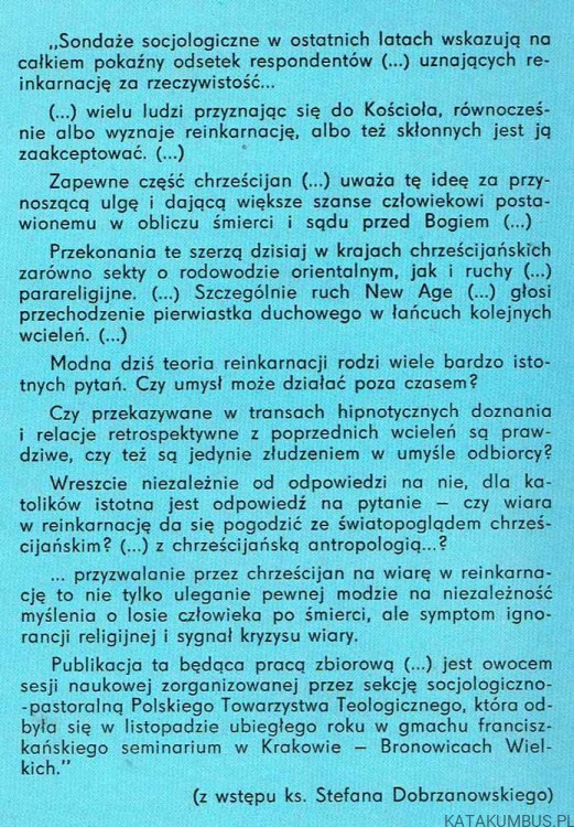 Reinkarnacja Fakt czy urojenie? Red. Ks. STEFAN DOBRZANOWSKI
