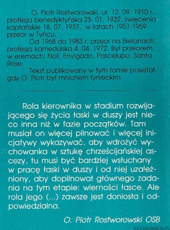 Wierność Łasce / O. Piotr Rostworowski OSB