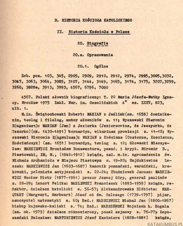 Bibliografia historii Kościoła w Polsce za lata 1975-1977. CZ. II. RYSZARD ŻMUDA