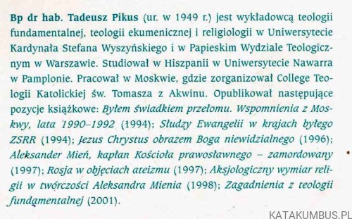 O religii. Bp. TADEUSZ PIKUS