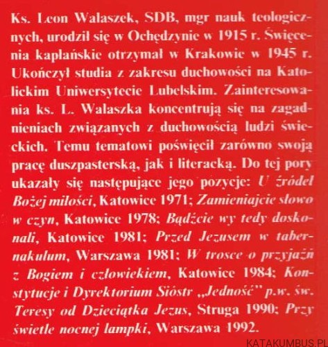 Powołani przez Pana do życia w świecie. Ks. LEON WALASZEK SDB