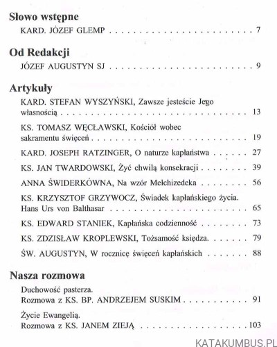Być księdzem być pasterzem. Pastores nr 1/ 1998