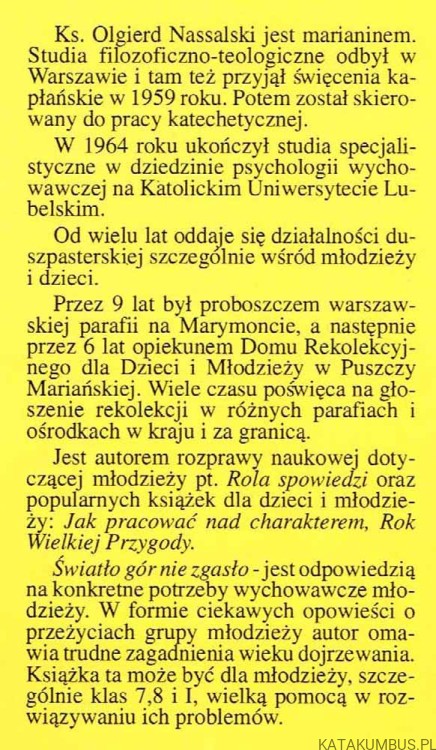 Światło gór nie zgasło.  Franciszek Weiser, Olgierd Nassalski MIC