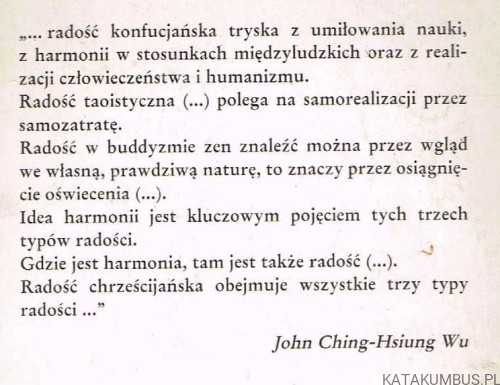 O radości. JOHN CHING-HSIUNG WU