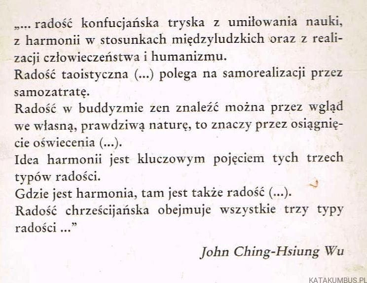 O radości. JOHN CHING-HSIUNG WU