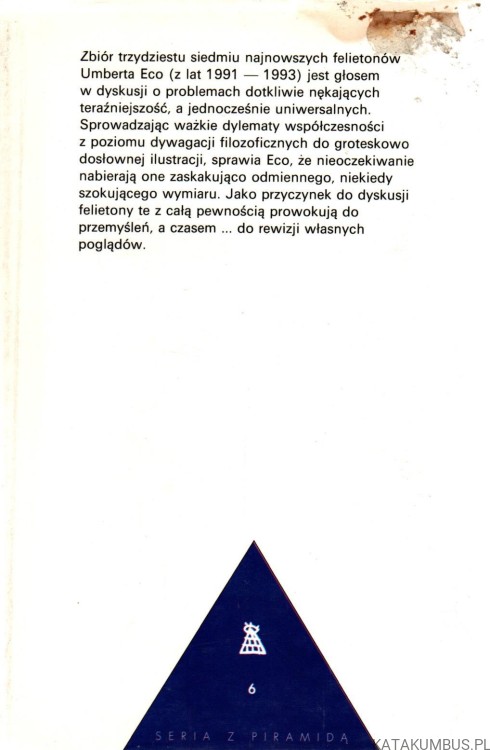Drugie zapiski na pudełku od zapałek. UMBERTO ECO