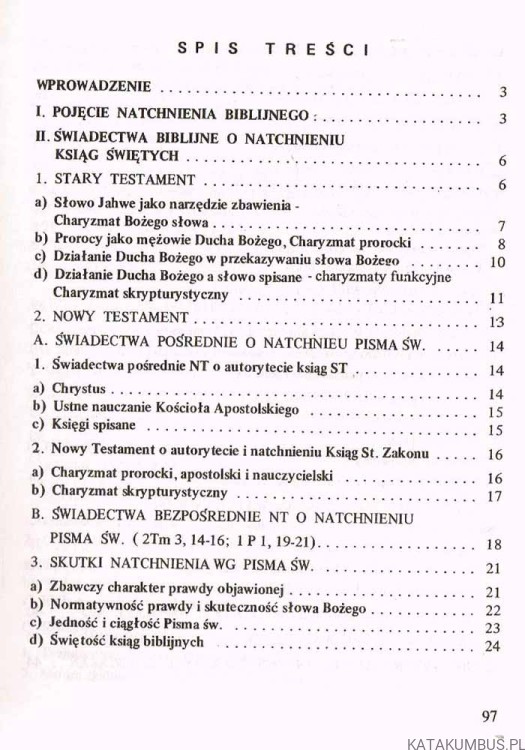 Słowo natchnione. Ks. HENRYK MUSZYŃSKI