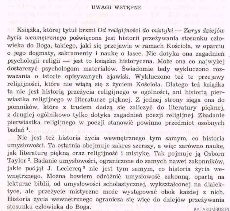 Od religijności do mistyki. Cz. 1. (966-1795). Zarys dziejów życia wewnętrznego w Polsce. KAROL GÓRSKI