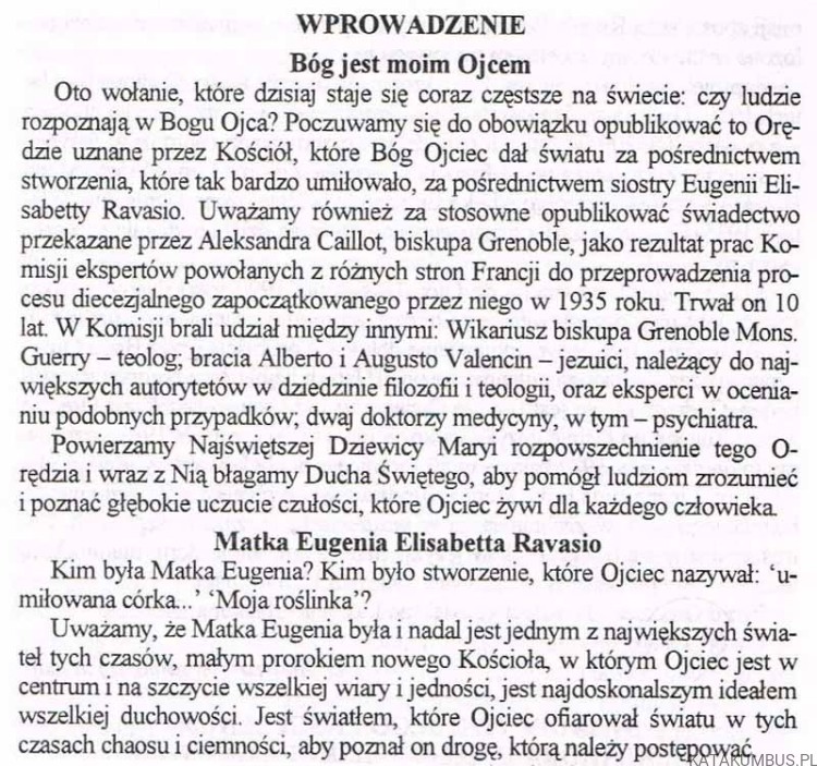 Bóg Ojciec mówi do swoich dzieci. S. EUGENIA E. RAVASIO