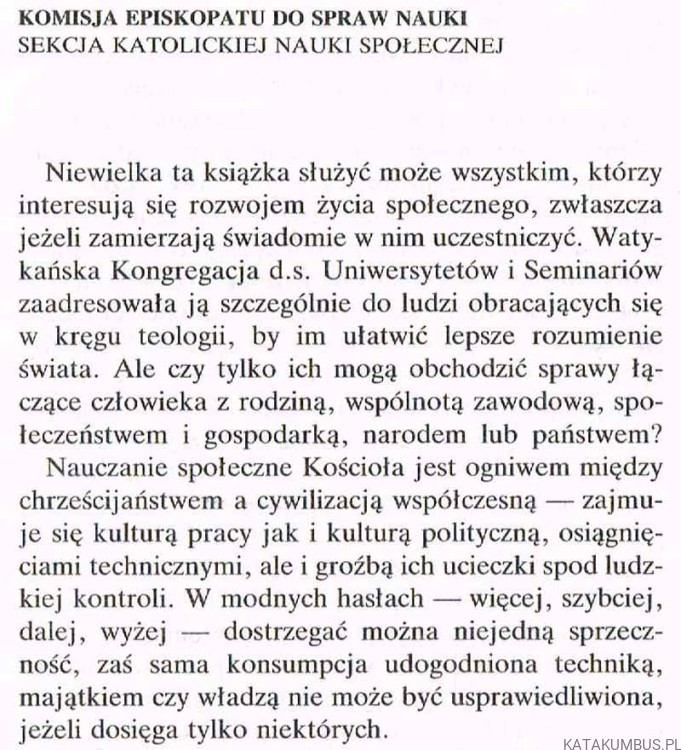 Nauczanie społeczne Kościoła.  Kongregacja Do Spraw Wychowania Katolickiego