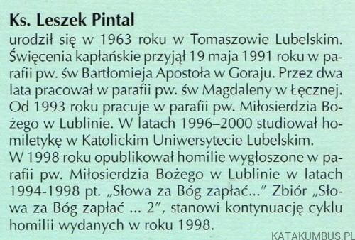 Słowa za Bóg zapłać. Homilie 2. Ks. LESZEK PINTAL