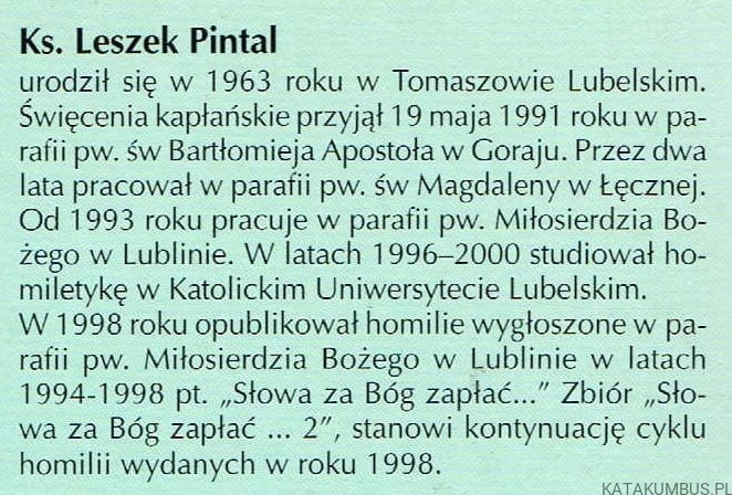 Słowa za Bóg zapłać. Homilie 2. Ks. LESZEK PINTAL