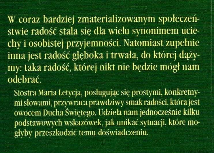 Sekret radości / s. Maria Letycja