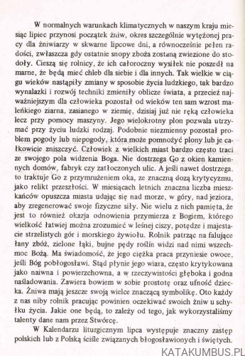 Kalendarium duszpasterskie. Cz. 3: lipiec-wrzesień