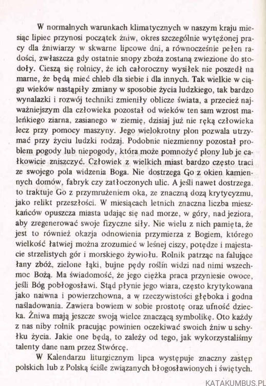 Kalendarium duszpasterskie. Cz. 3: lipiec-wrzesień