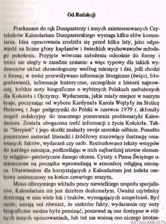 Kalendarium duszpasterskie. Cz. 1: styczeń-marzec